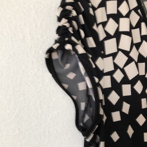 Vintage 80's Black and White Geometric Artsy Whimsagoth Fairy Dress XL - Picture 3 of 4